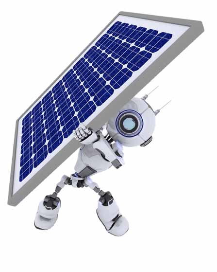 Robots Showing Solar panel which can be used in 13.2kW solar system