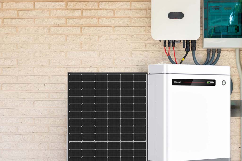Goodwe batter, solar panel, and battery