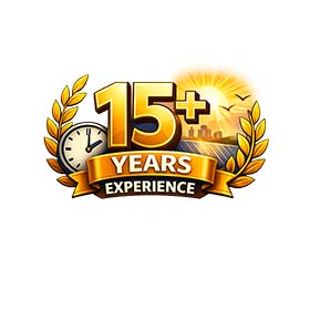 A logo that shows 15+ years Experience