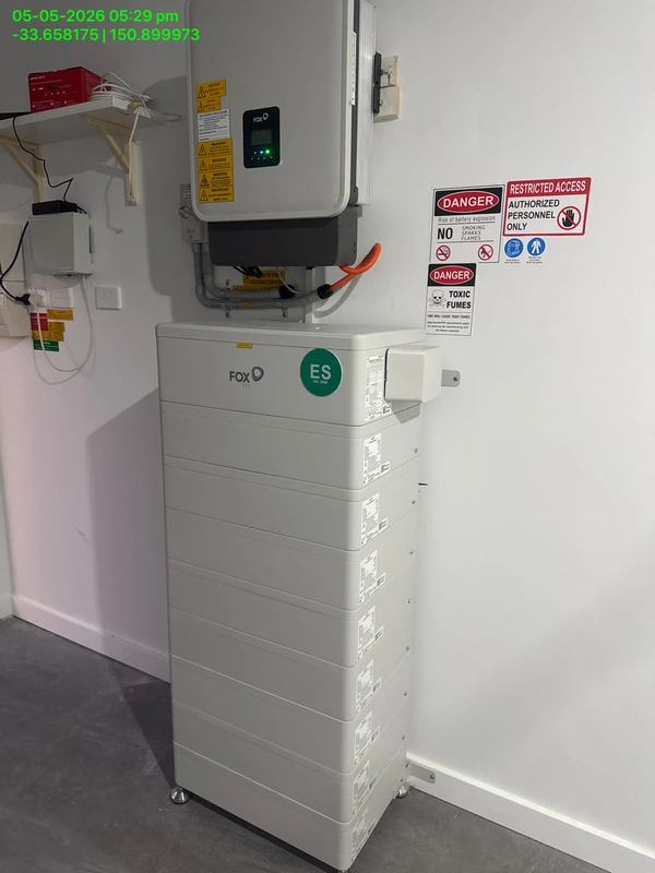 Foxess Battery and Inverter attach to the wall.